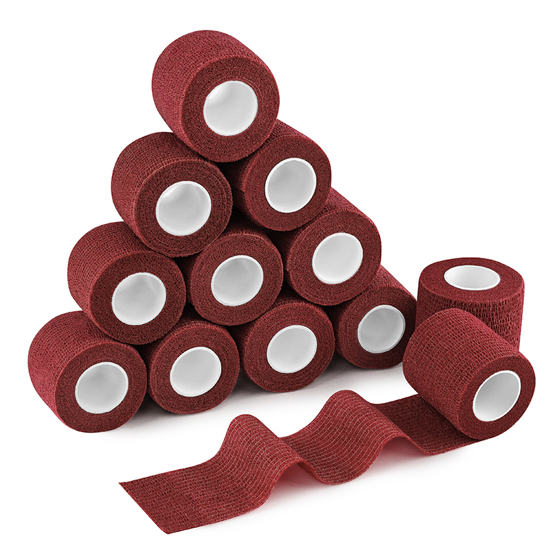 12 rolls Wine Red cohesive bandage