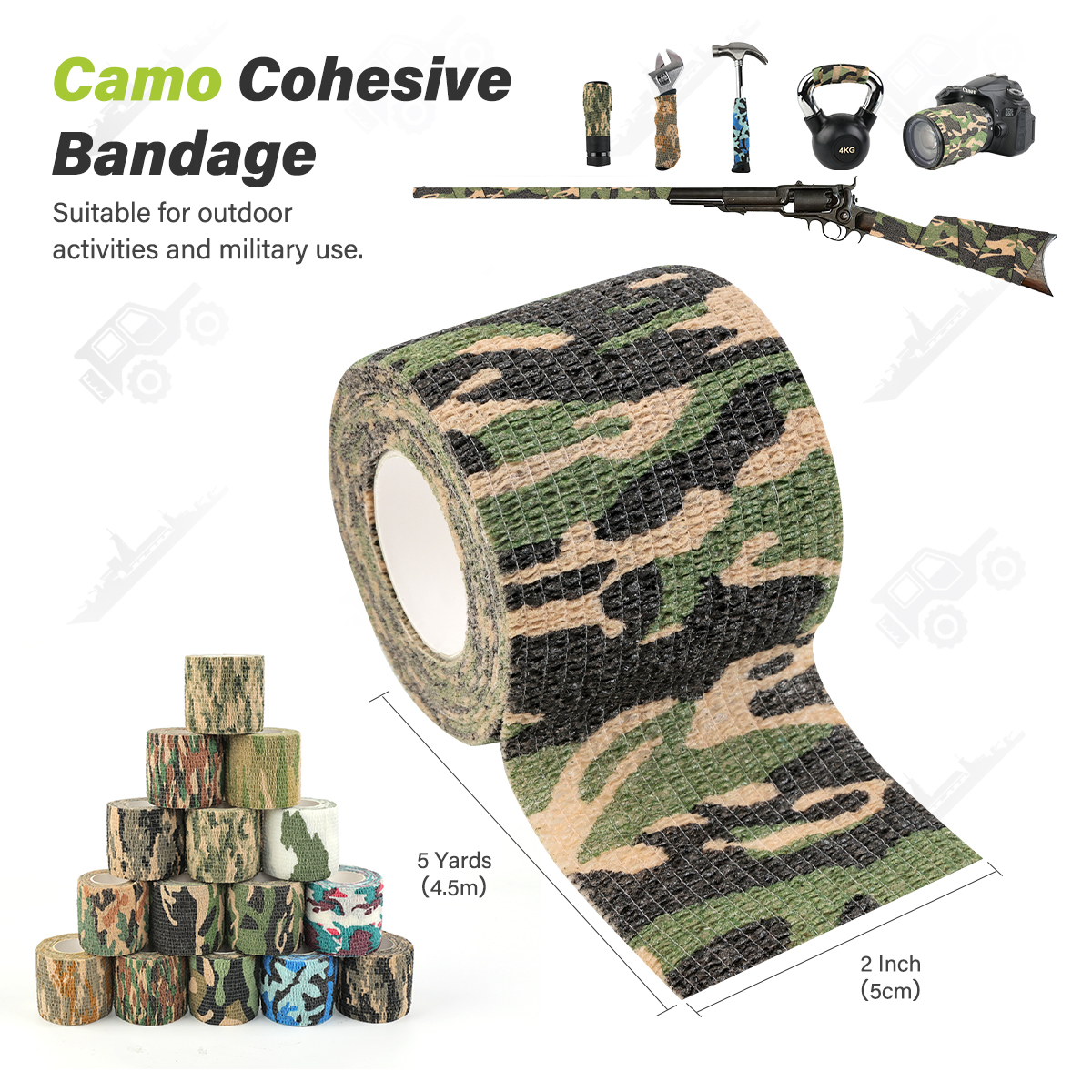 What occasions is camo cohesive bandage suitable for