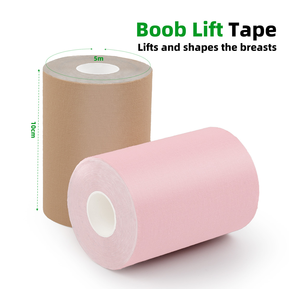 10cm plus size boob tape size chart showing extra wide coverage for fuller bust support