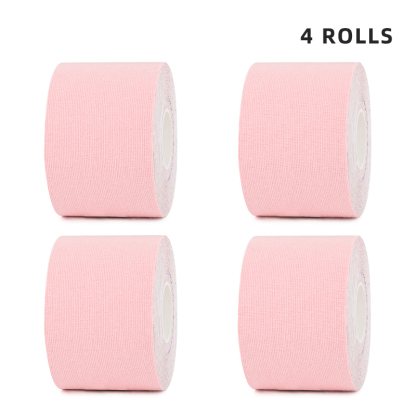 Bulk pack of 4 pink athletic muscle tapes for fitness and recovery