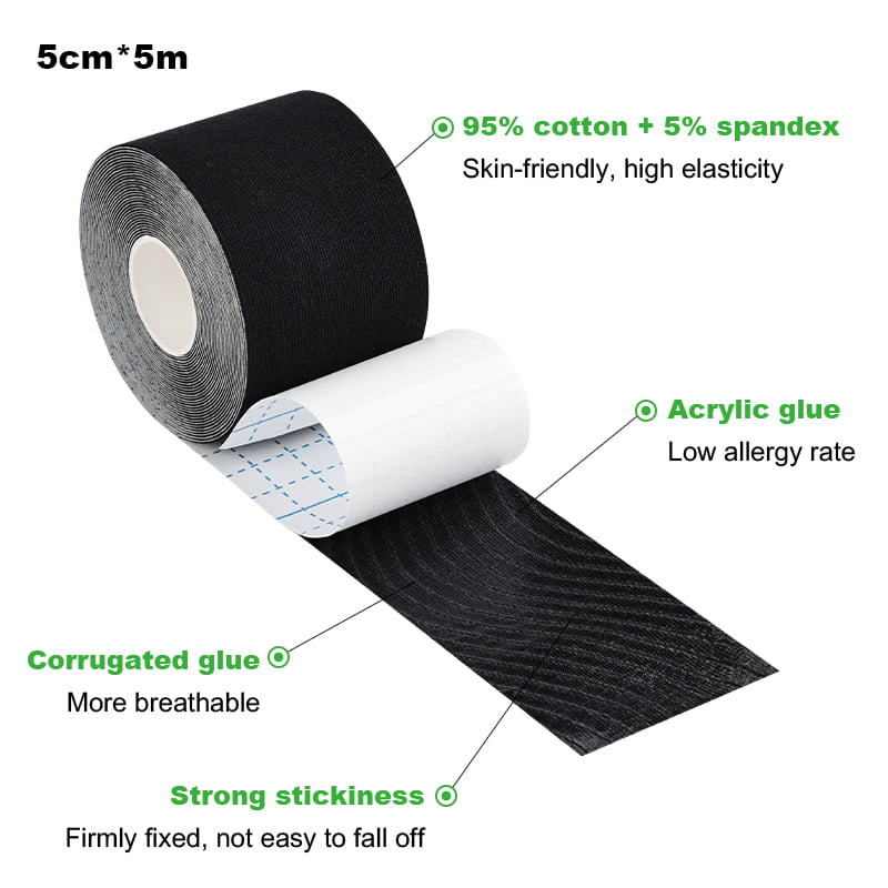 stretchable black muscle tape texture view