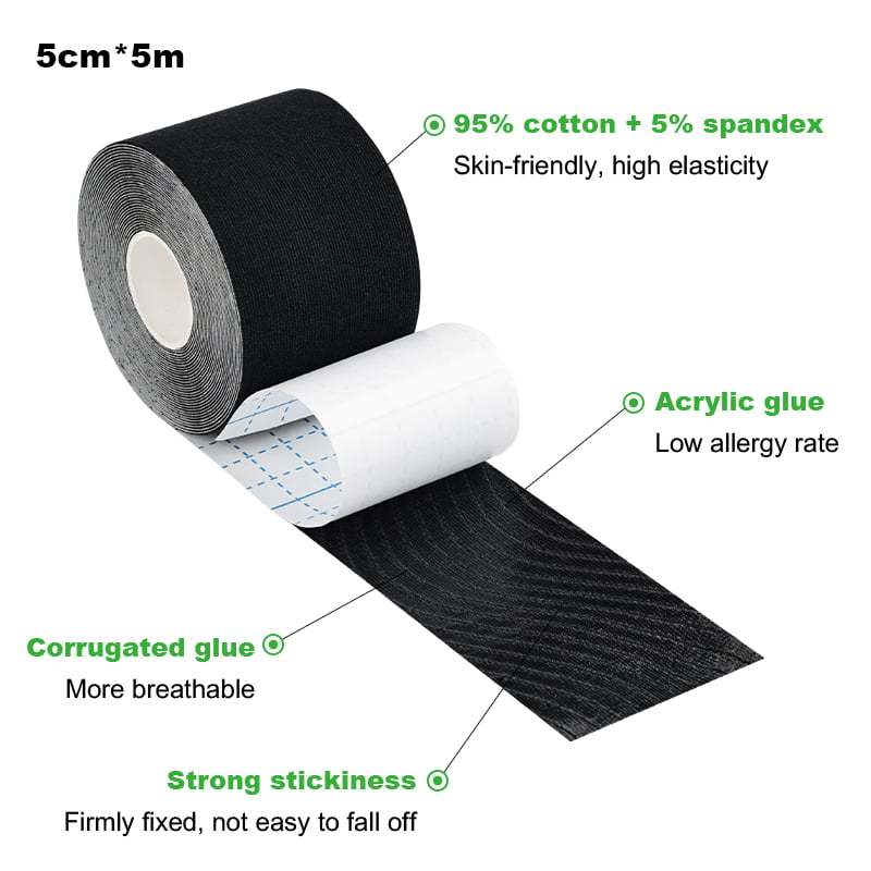 stretchable black muscle tape texture view