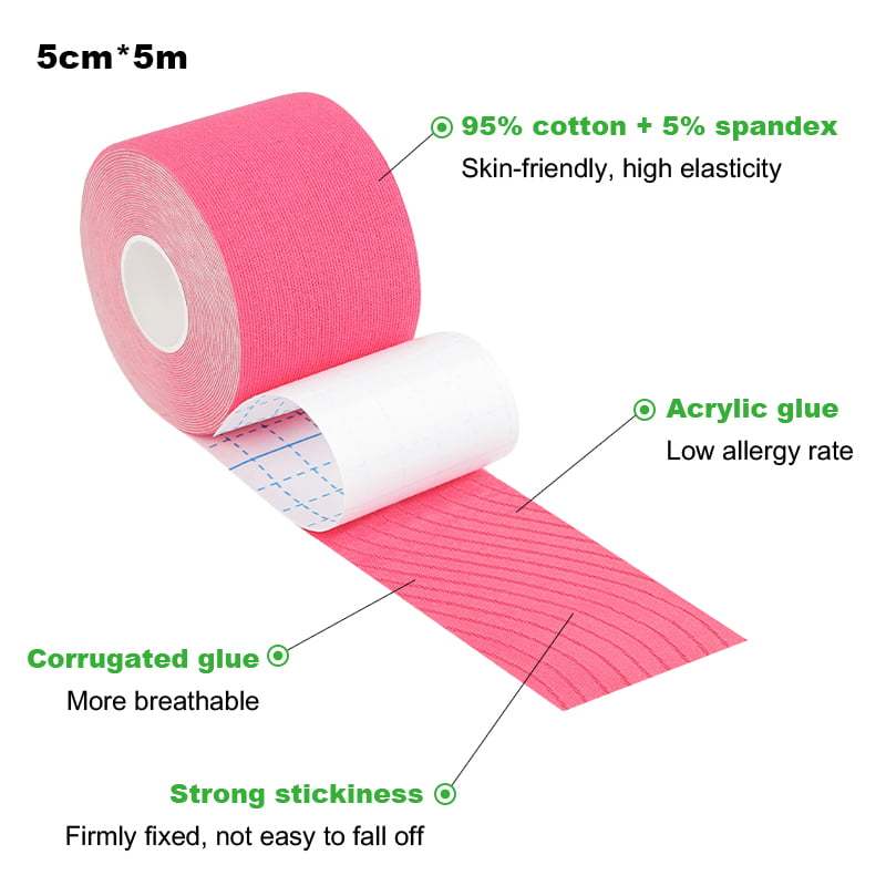 5cm uncut pink kinesiology tape roll featues