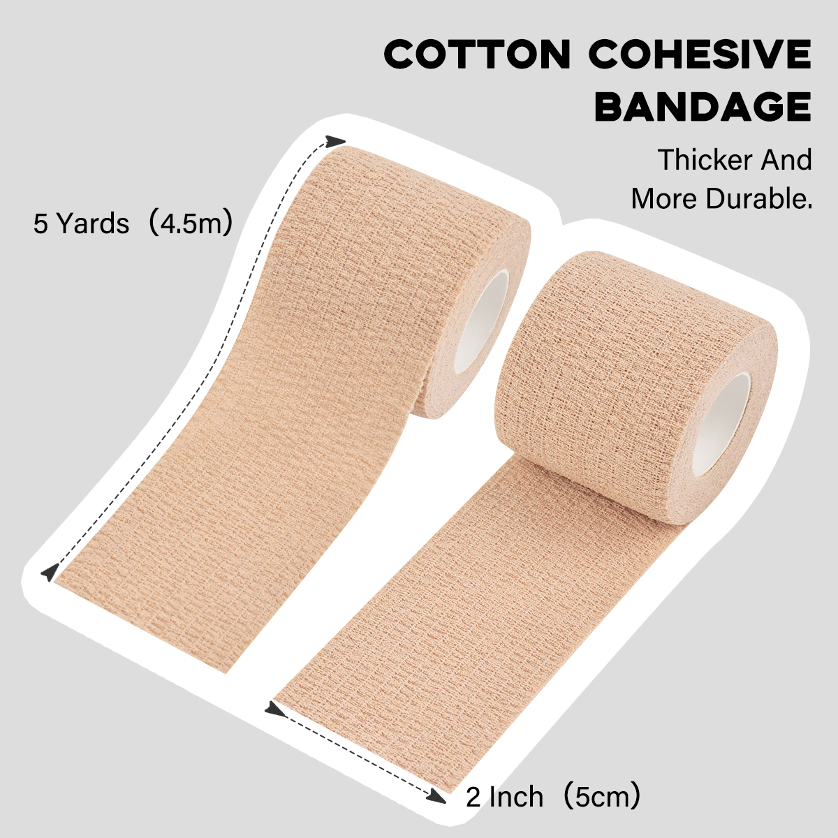 5cm 2 inch cotton cohesive bandage different widths comparison medical wrap