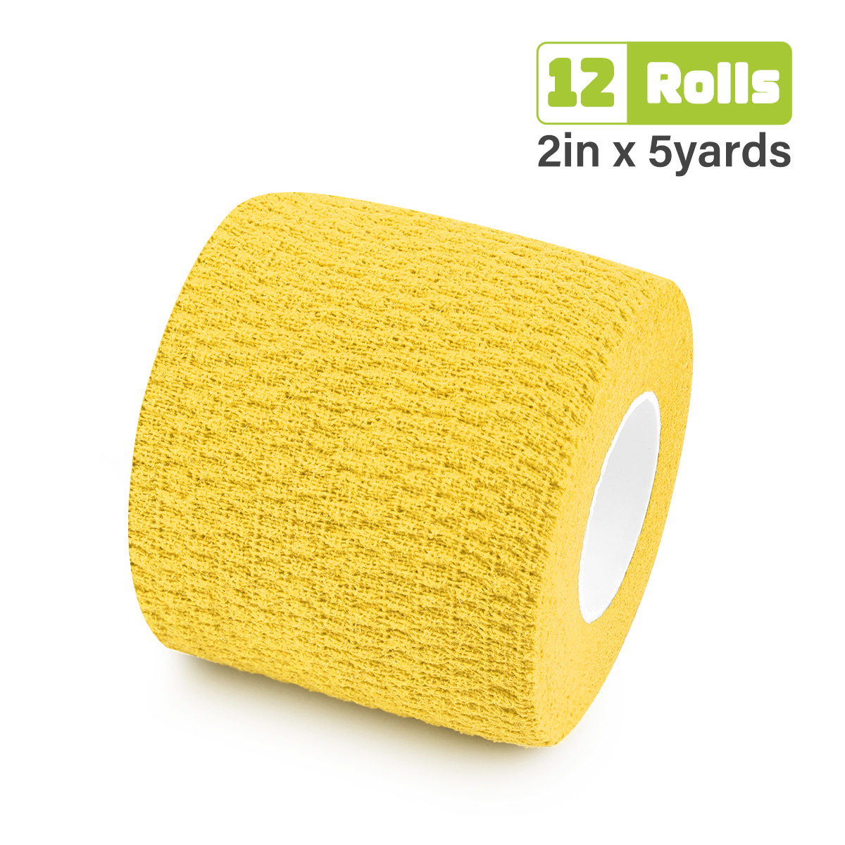 Yellow cotton cohesive bandage – bright self adhesive wrap for sports and first aid