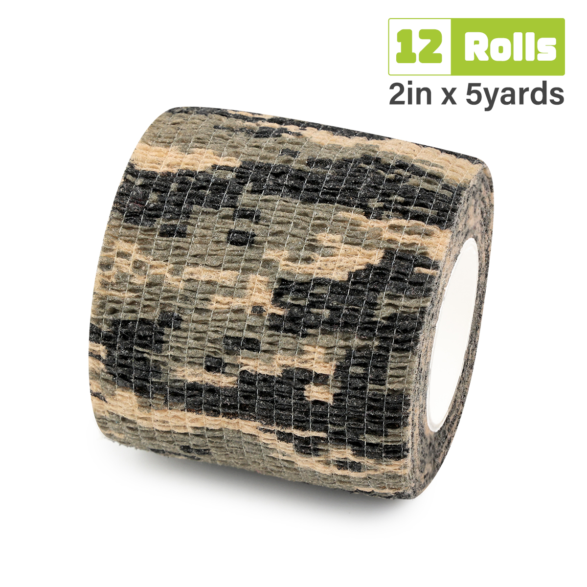 2-inch camouflage vet wrap for hunting rifles and equipment protection

