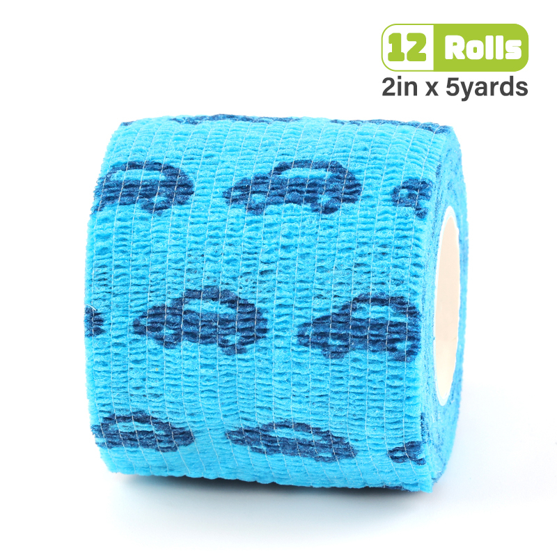 Blue bandage printed with black small cars