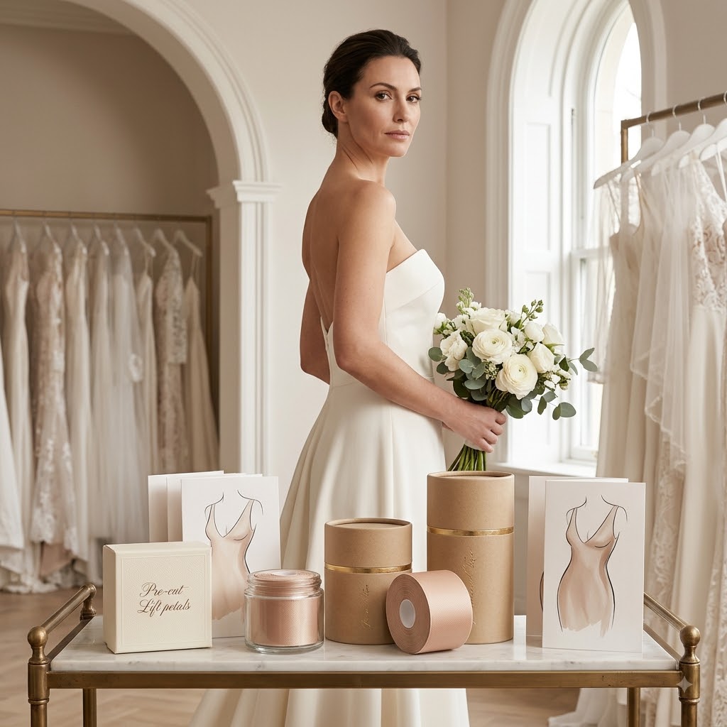 Breast lift tape products for bridal boutiques and formalwear suppliers