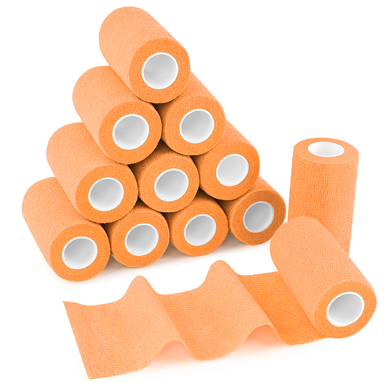 Bright neon orange vet wrap for horse safety gear