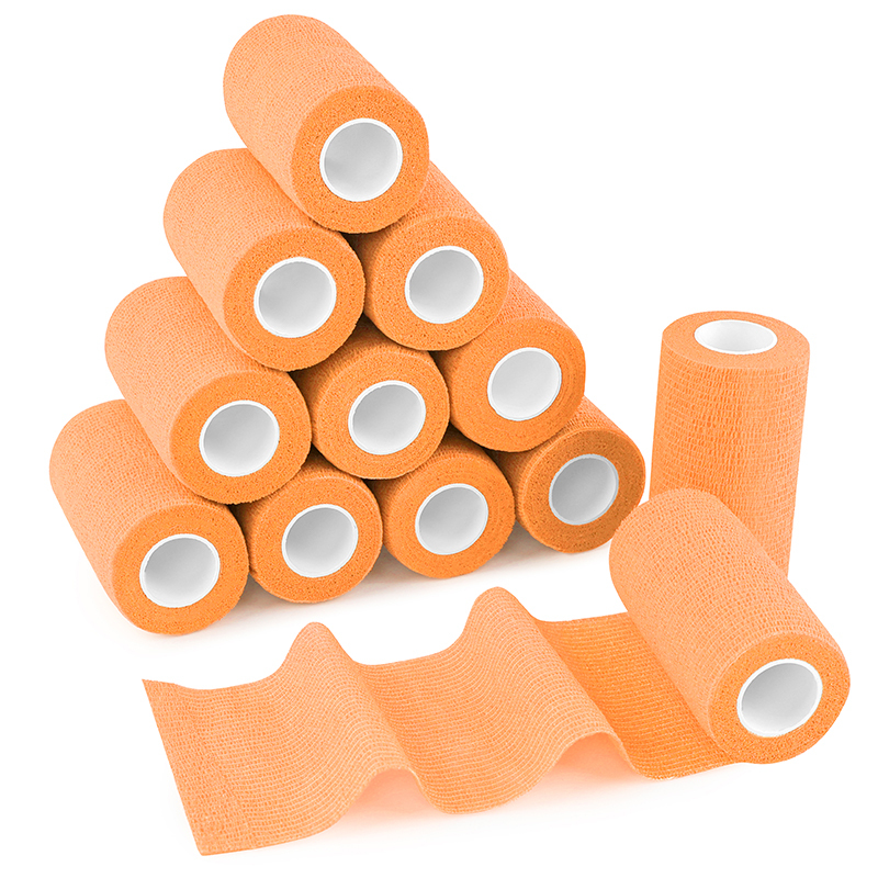 Bright neon orange vet wrap for horse safety gear