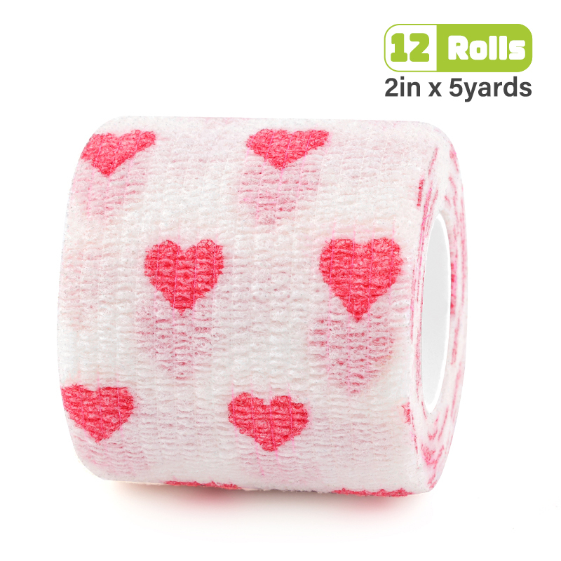 Detail of the White background with red heart pattern for kids' first aid or decoration