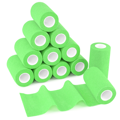 Fluorescent green vet wrap for horse high visibility