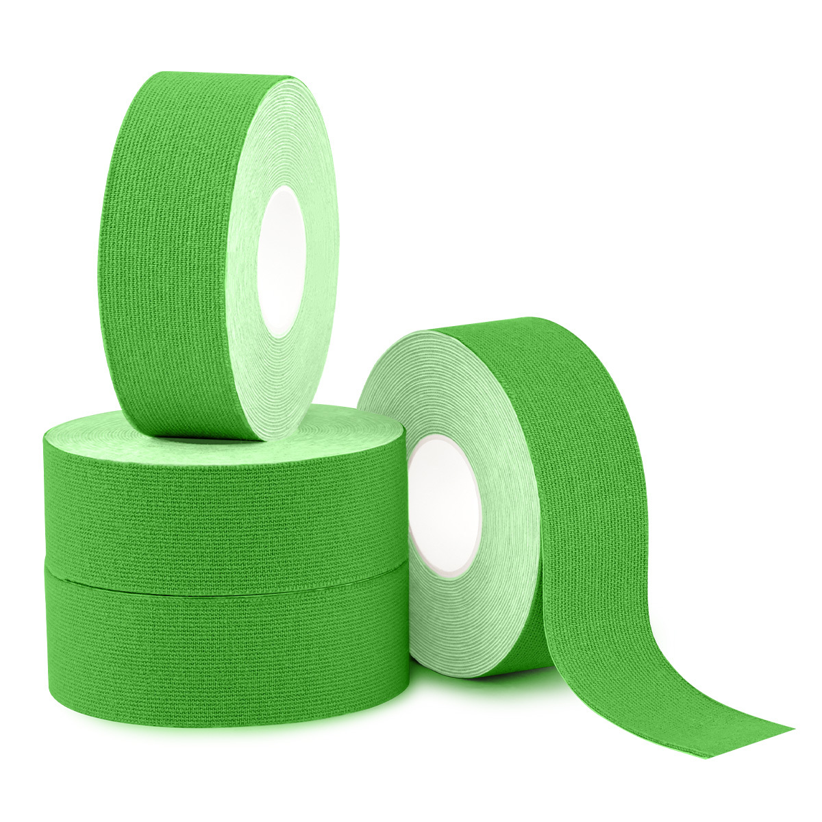 Green physiotherapy tape roll for targeted wrist taping