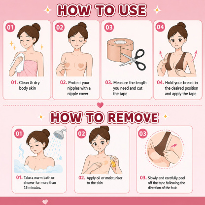 How to Apply and How to Remove Safely the best boob tape for large breasts