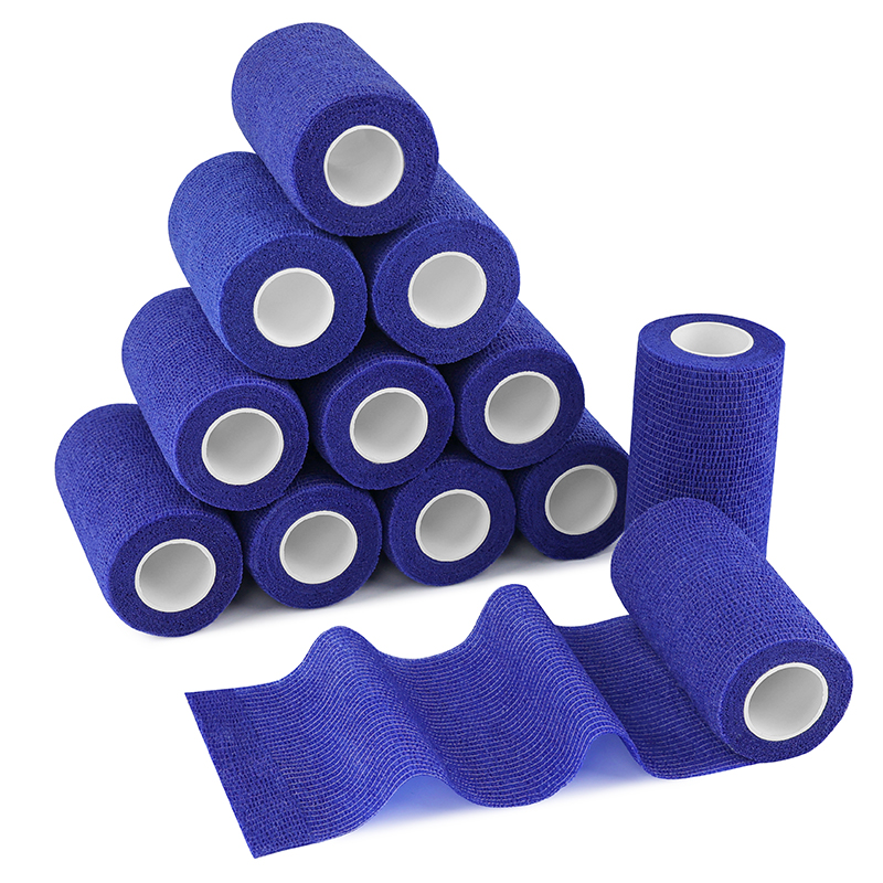 Navy blue vet wrap for horse stable management