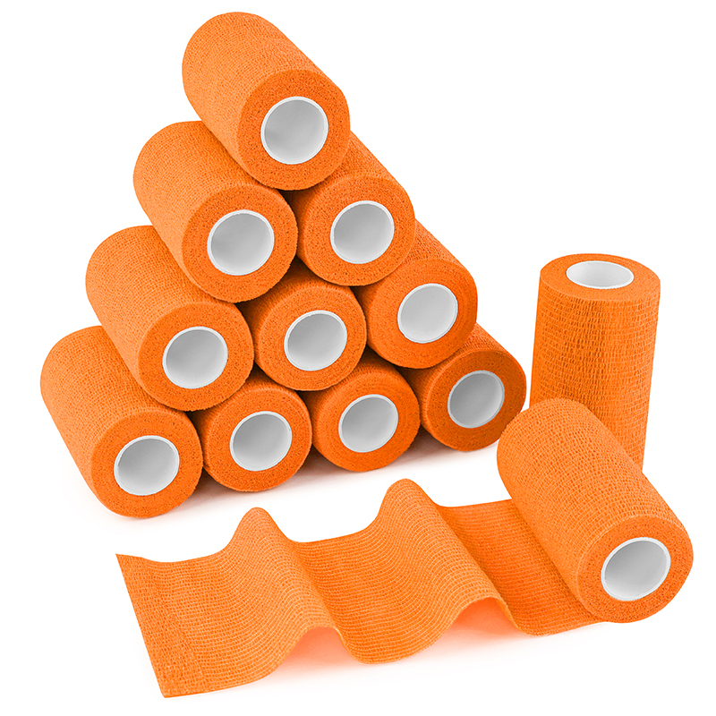 Orange high-visibility vet wrap for horse safety