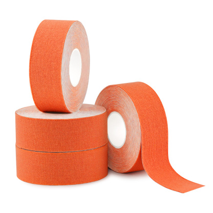 Orange sports rehab tape for small joint recovery and movement