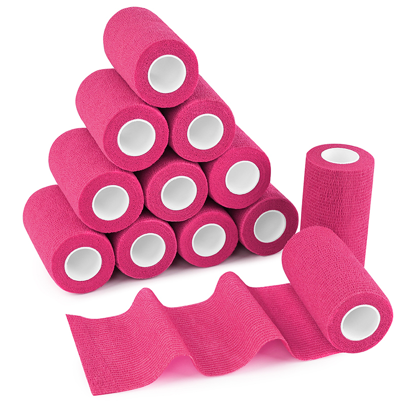 Pink cohesive vet wrap for horse styling 10cm