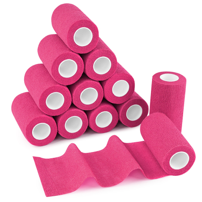 Pink cohesive vet wrap for horse styling 10cm