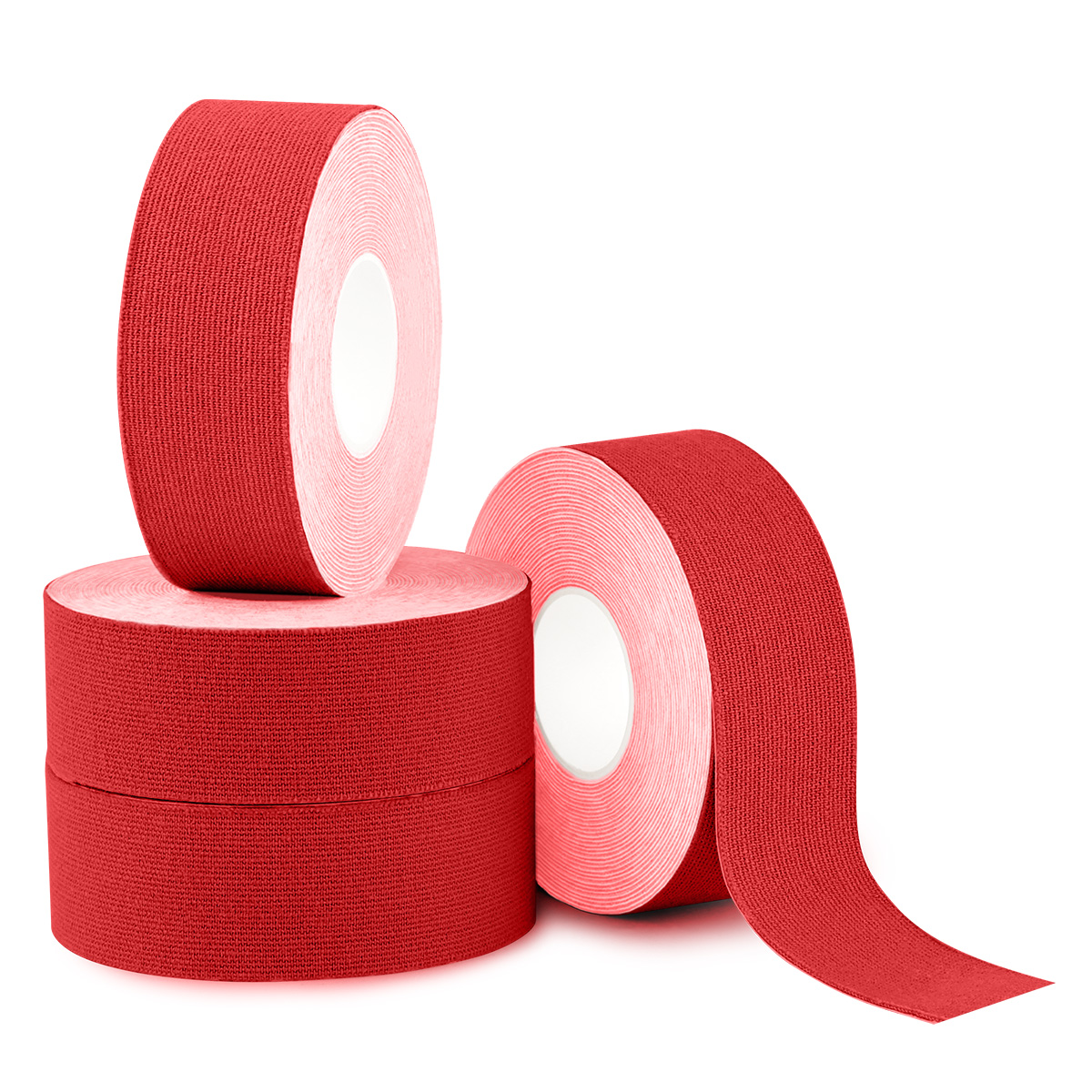 Red elastic therapeutic tape 2.5 cm for tennis elbow applications