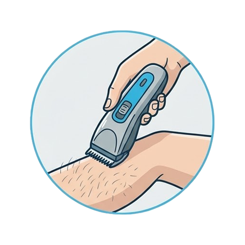 {"default":"Trim Excess Hair befor apply kinesiology tape to knee"}
