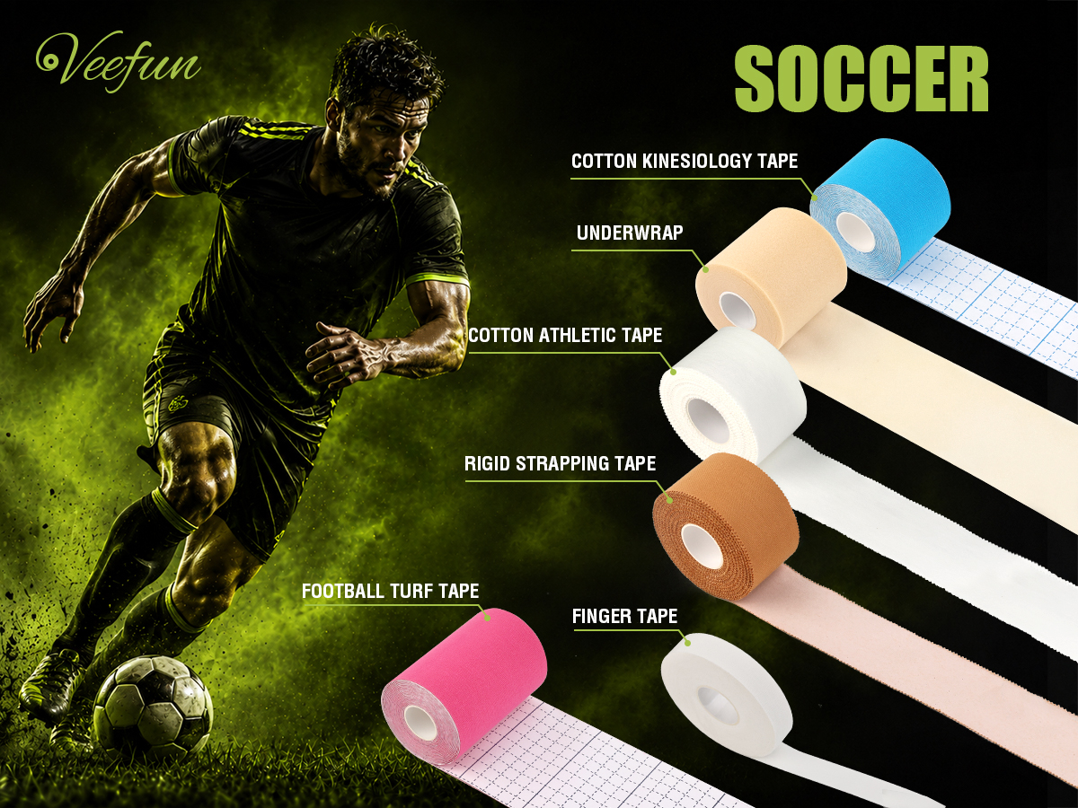 Which types of athletic tape do soccer players rely on more