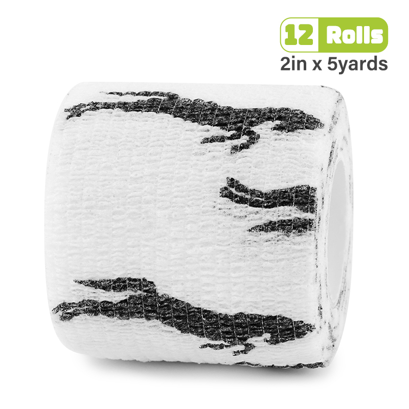 White self-adhesive bandage printed with black horse pattern.