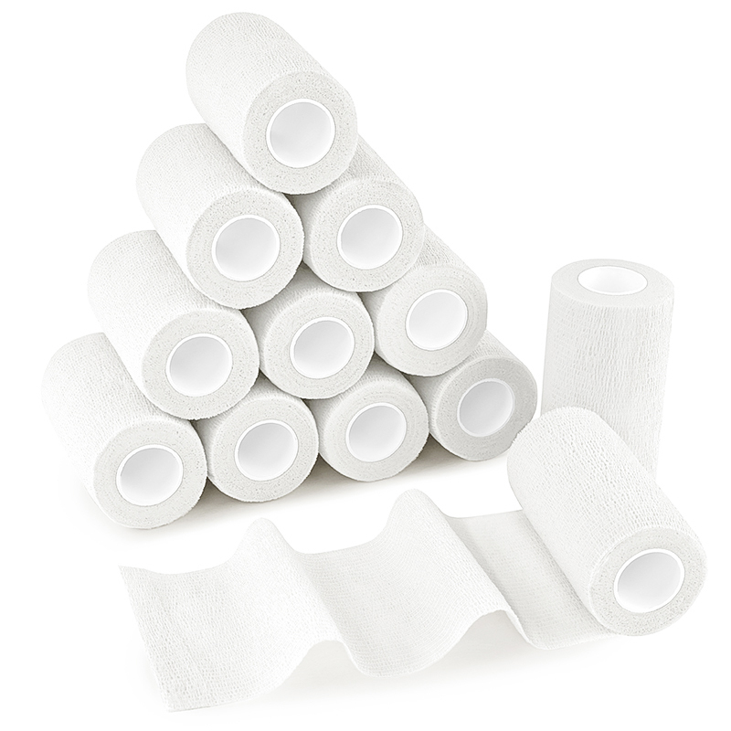 White vet wrap for horse legs 10cm cohesive bandage