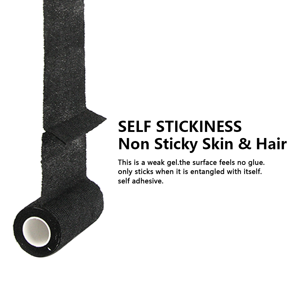 black cohesive bandage that sticks to itself