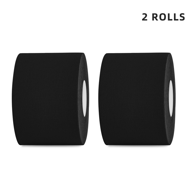 Black pro-strength k-tape 2-roll pack for heavy lifting and gym prep; fast nationwide delivery