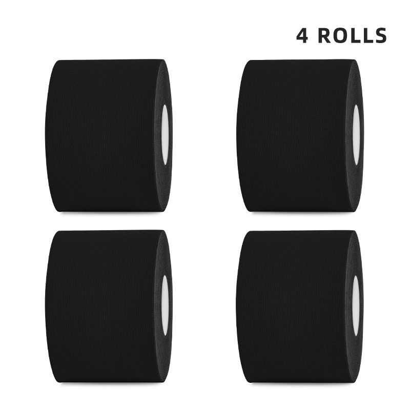 4-pack black heavy-duty sports tape for crossfit and gym training; fast nationwide dispatch