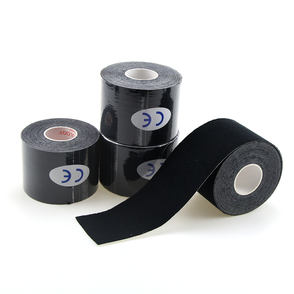 5cm black kinesiology tape for sports injuries