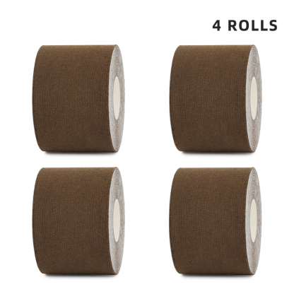 4-roll brown k-tape for outdoor hiking and trail running; durable adhesive with fast shipping