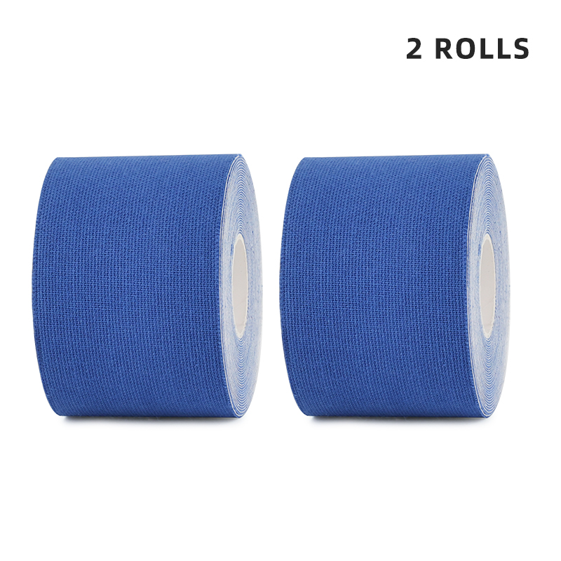2 rolls dark blue kinesiology tape roll studio shot