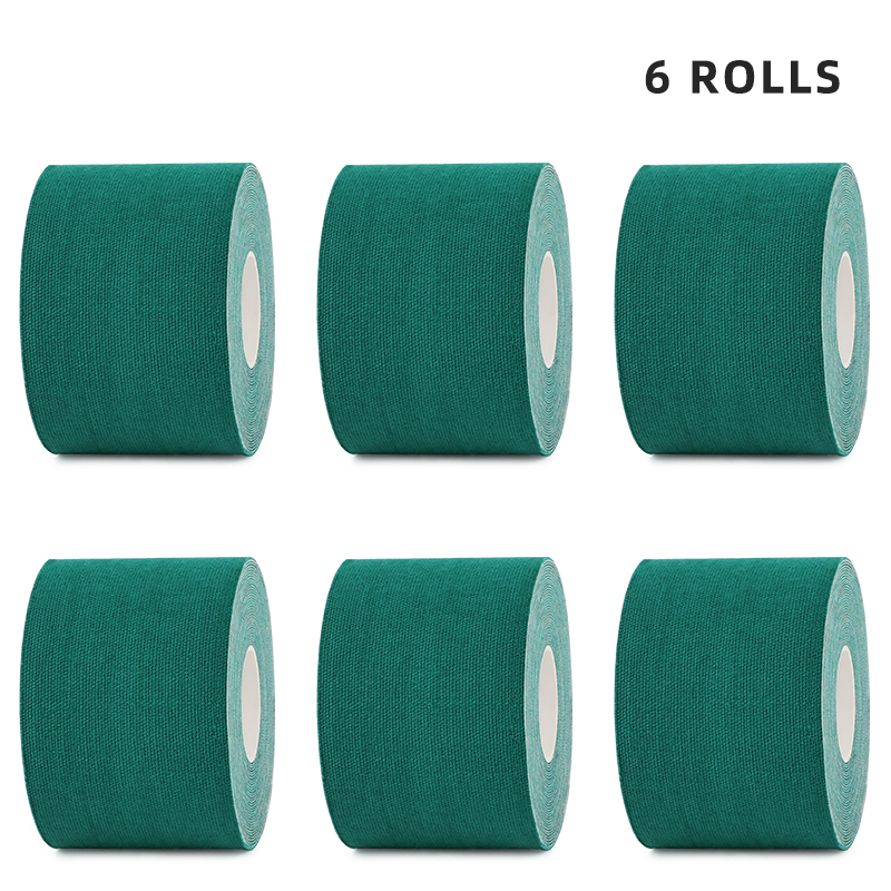6 rolls dark green kinesiology tape in bulk for professional use