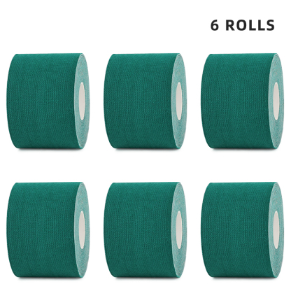 6 rolls dark green kinesiology tape in bulk for professional use
