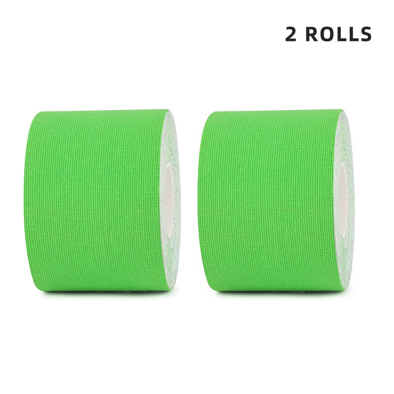 2-roll green breathable kinesiology tape for natural posture support; stocked for fast delivery