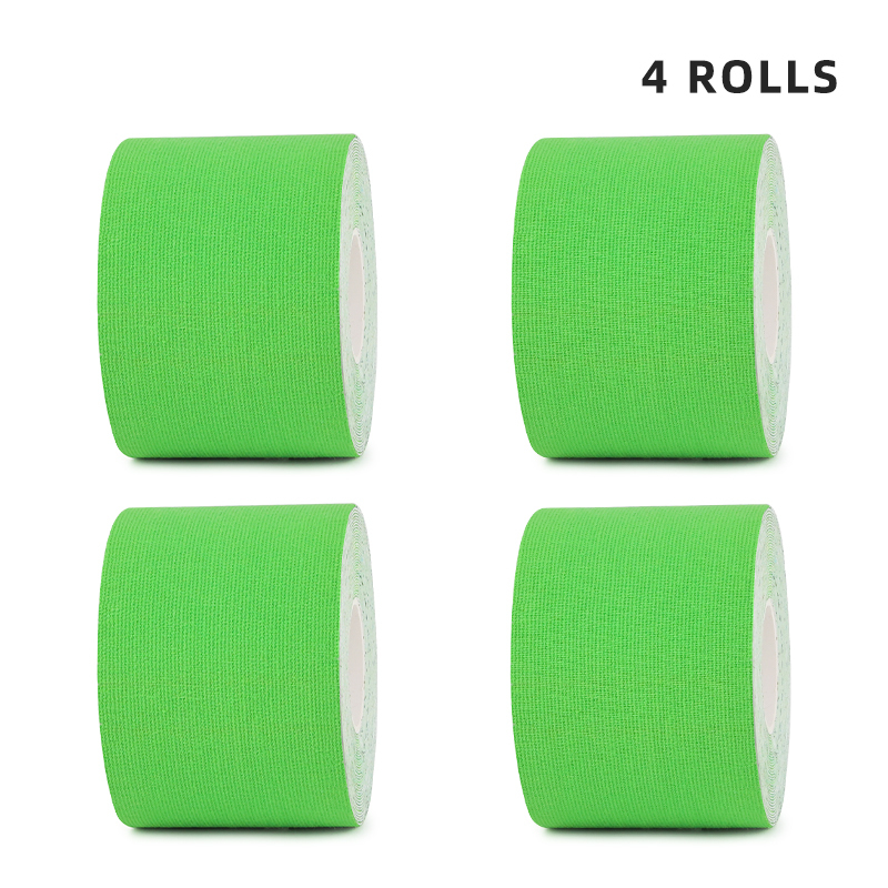 4-pack green breathable k-tape for posture correction and recovery; stocked for local shipping