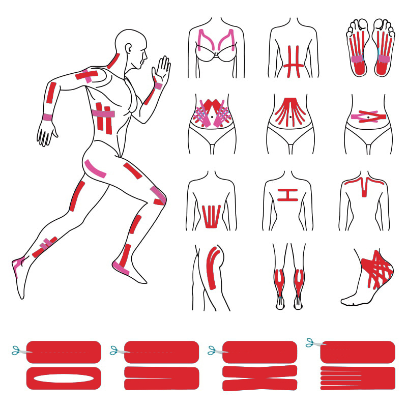 How to use red KT tape on athletes and fitness users