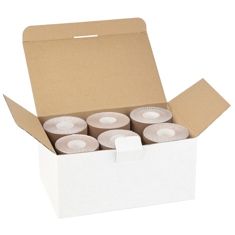 Wholesale 12-roll new skin k-tape for chiropractic clinics; stocked and ready for local shipping