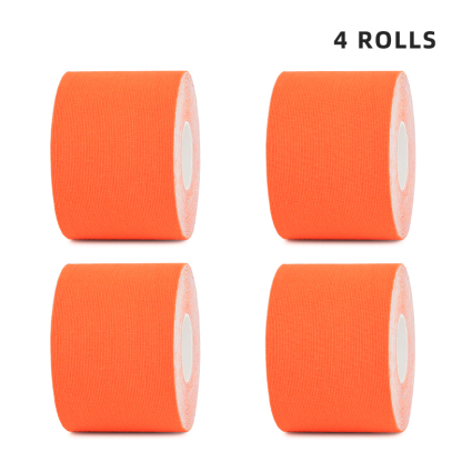 Dynamic 4-roll orange kinesiology tape for boosting circulation; hassle-free delivery options