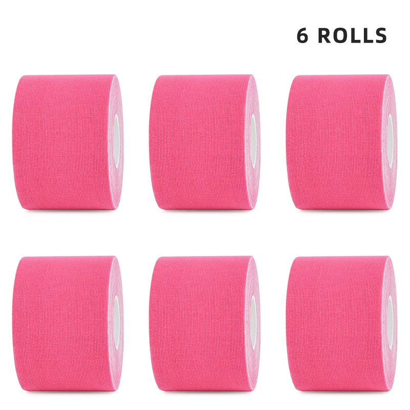 Value 6-pack pink k-tape for daily fitness support; eligible for free 5-day shipping