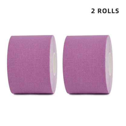 Purple therapeutic tape 2-pack for yoga and pilates enthusiasts; compact and fast shipping