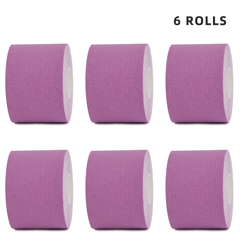 Stylish 6-roll purple therapeutic tape for dance and flexibility; fast shipping
