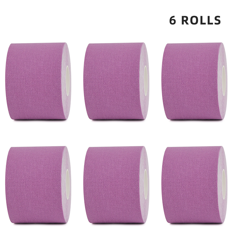 Stylish 6-roll purple therapeutic tape for dance and flexibility; fast shipping
