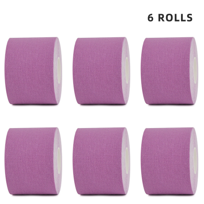 Stylish 6-roll purple therapeutic tape for dance and flexibility; fast shipping
