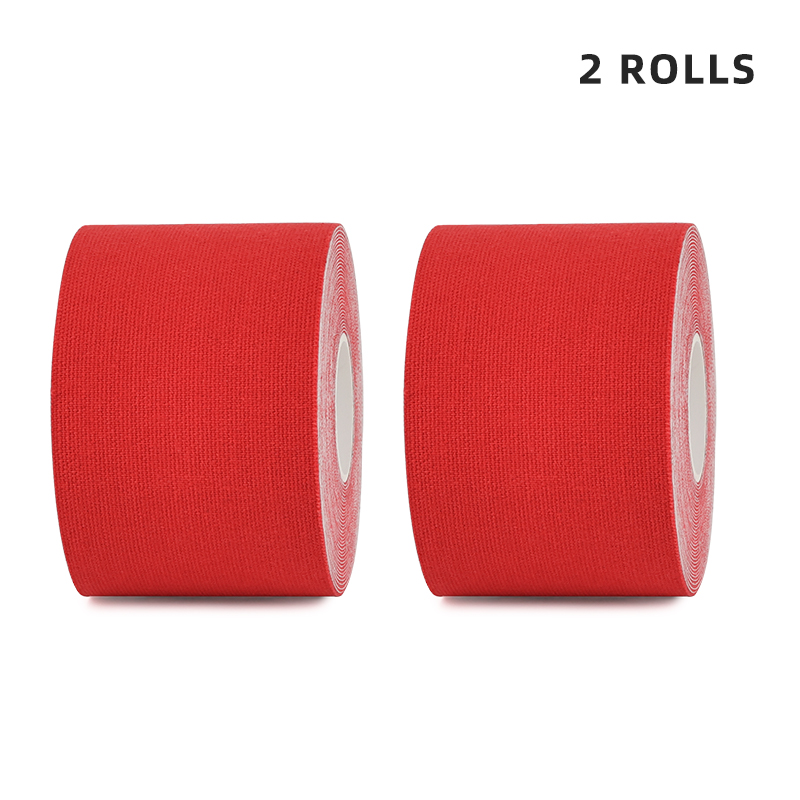 2-roll red kinesiology tape for runner's knee and rapid muscle relief; next-day shipping available
