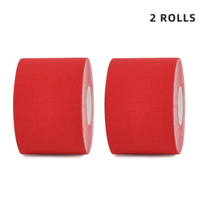 2-roll red kinesiology tape for runner's knee and rapid muscle relief; next-day shipping available