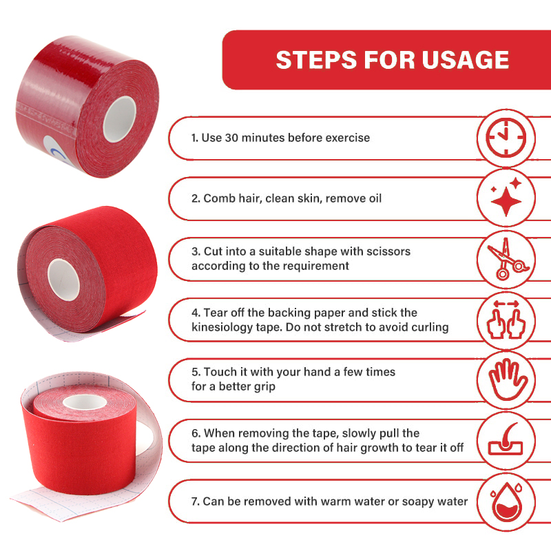Red rock tape precautions for use in sports and muscle support