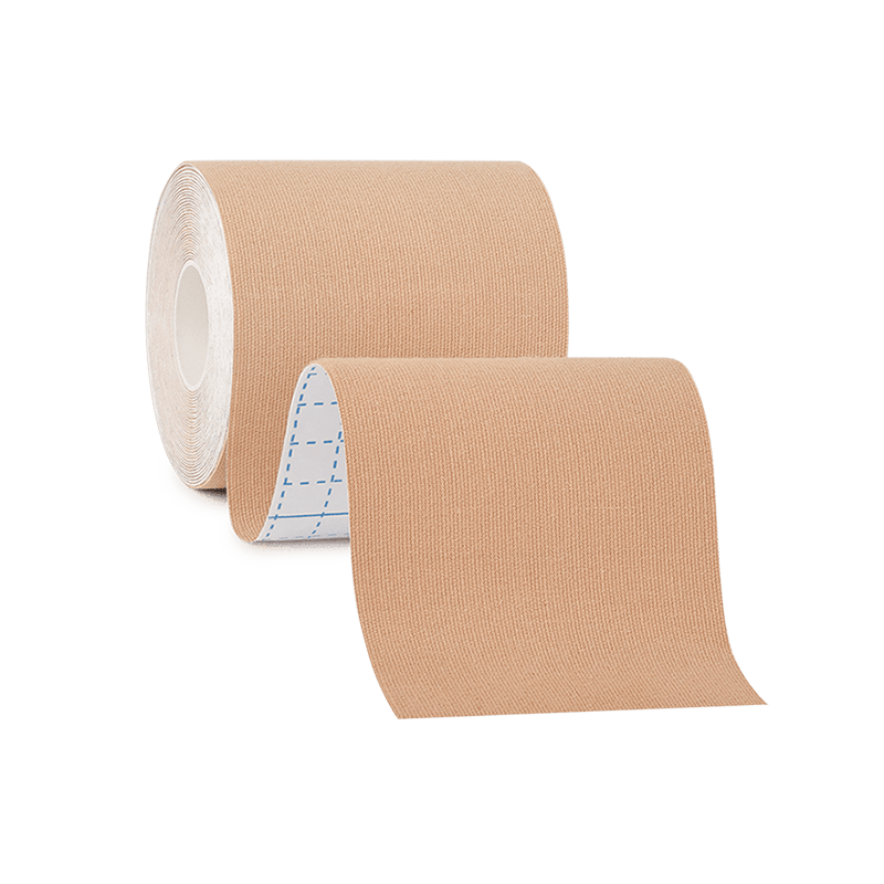 7.5cm (3in) Boob Tape for Large Breasts unrolled display showing wide coverage, breathable cotton fabric, strong breast lift support, and skin-friendly medical-grade adhesive